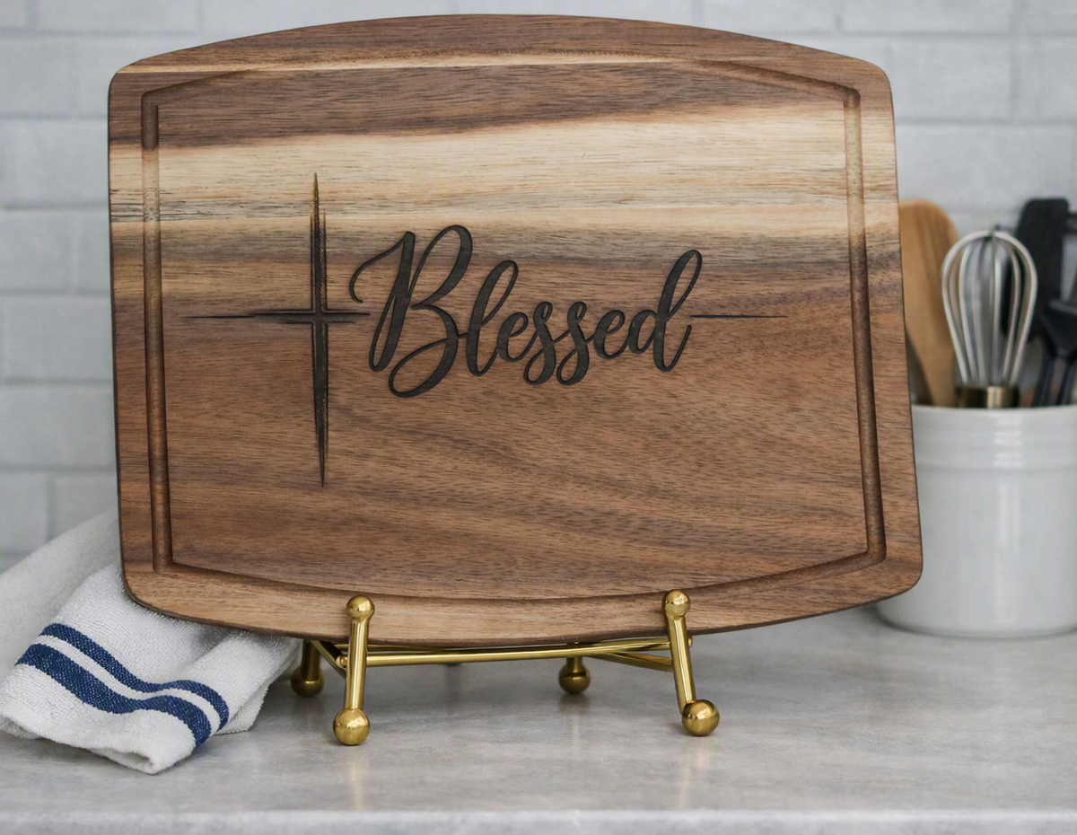 Acacia Cutting Board - Blessed