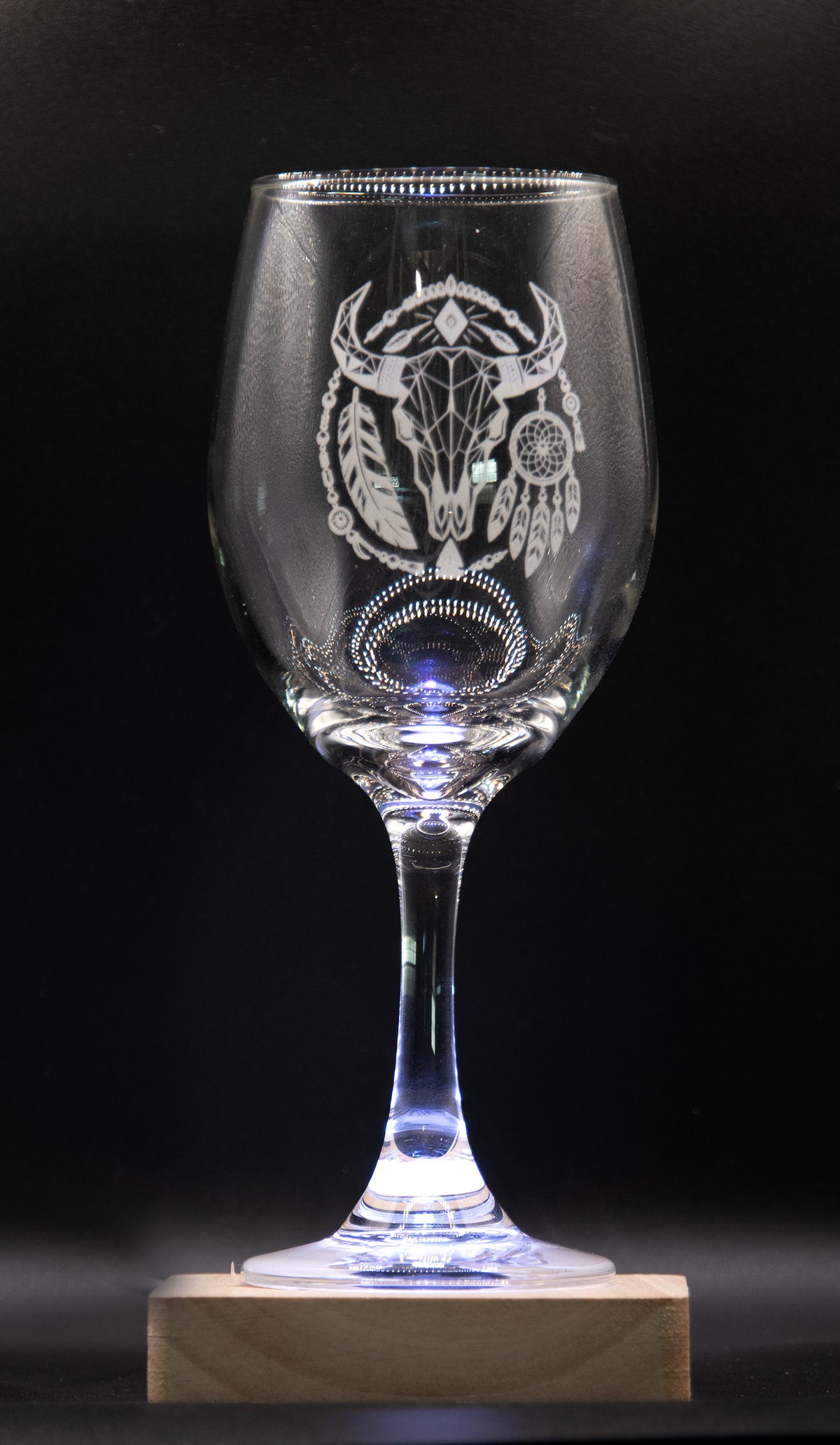 Wine Glass - Buffalo Skull