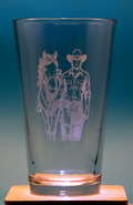 Beer Glass - Cowboy w/Horse