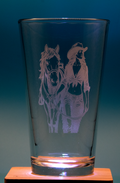 Beer Glass - Cowgirl w/Horse