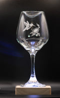 Wine Glass - Hummingbird & Sunflower