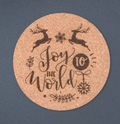 Round Cork Coasters- Joy