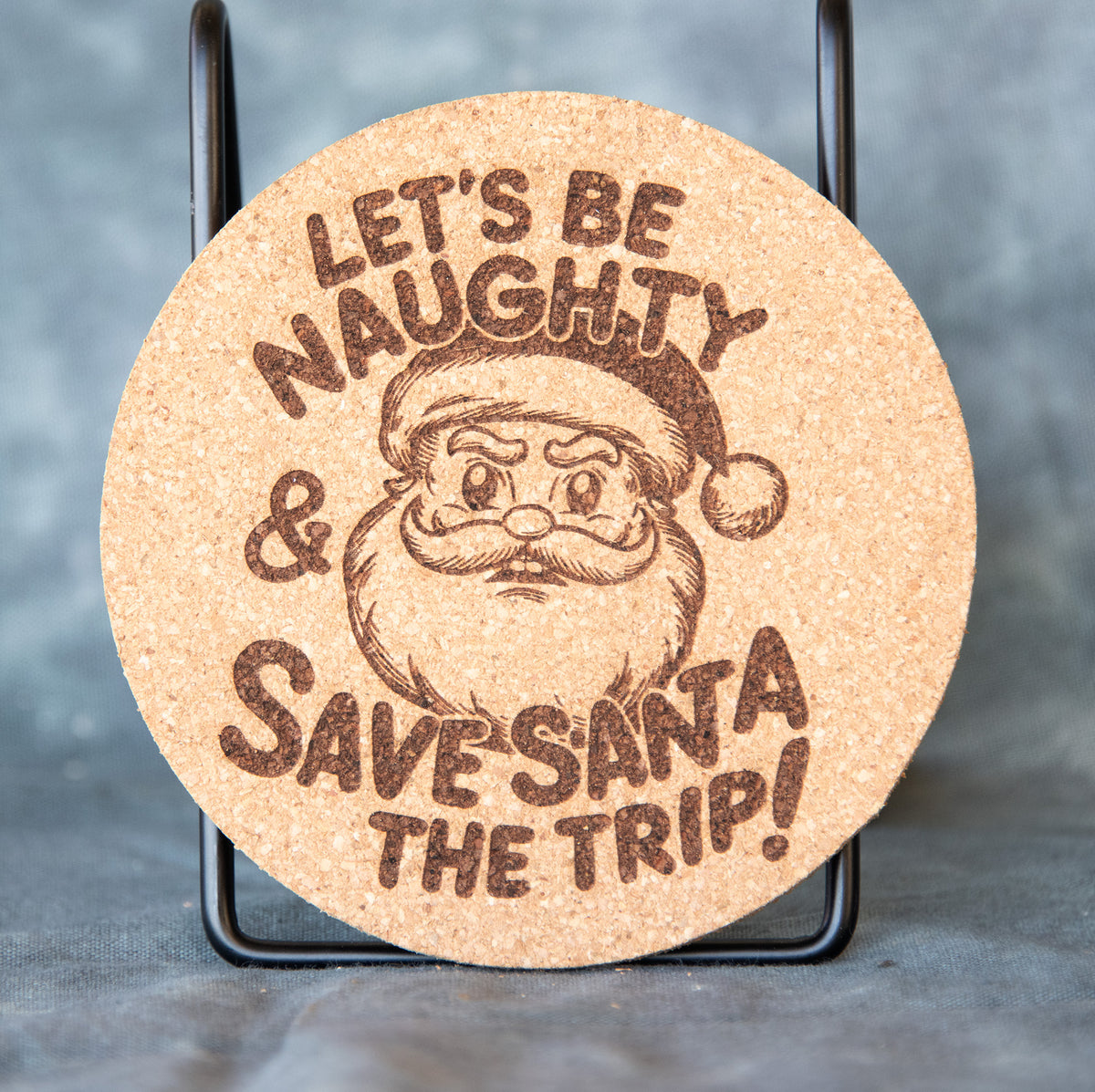 Round Cork Coasters - Naughty