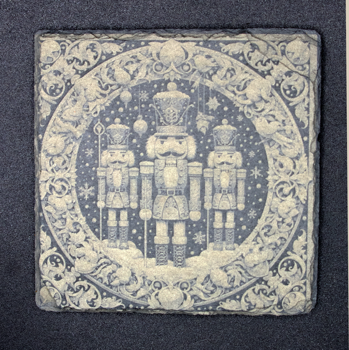 Square Slate Coasters - Nutcracker