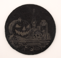 Round Slate Coasters - Pumpkin