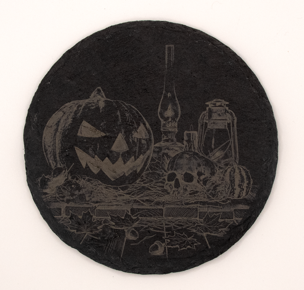 Round Slate Coasters - Pumpkin