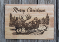 Rubberwood Cutting Board -Santa Sleigh