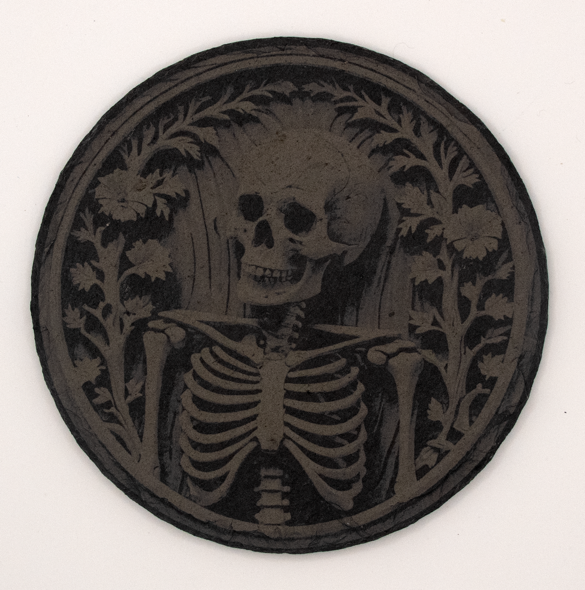 Round Slate Coasters - Skeleton