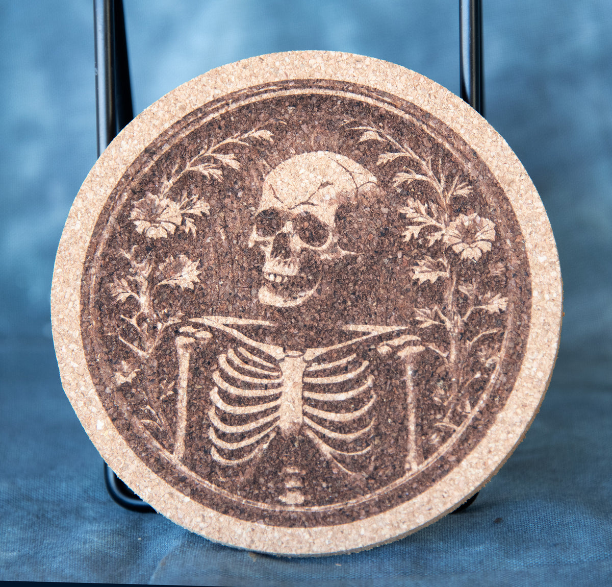 Round Cork Coasters - Skeleton